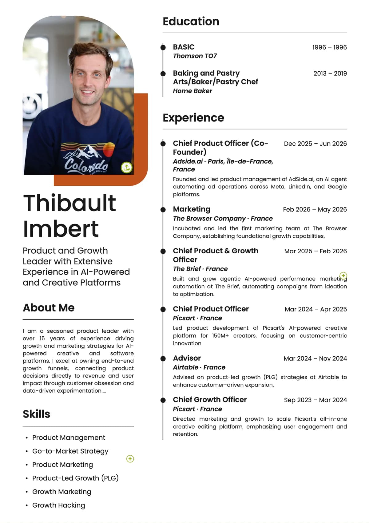 Example resume style