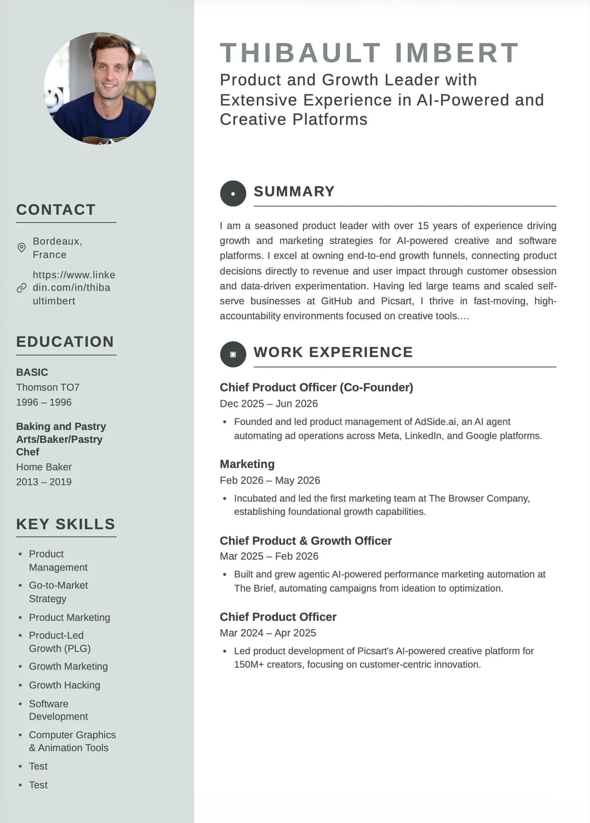 Example resume style
