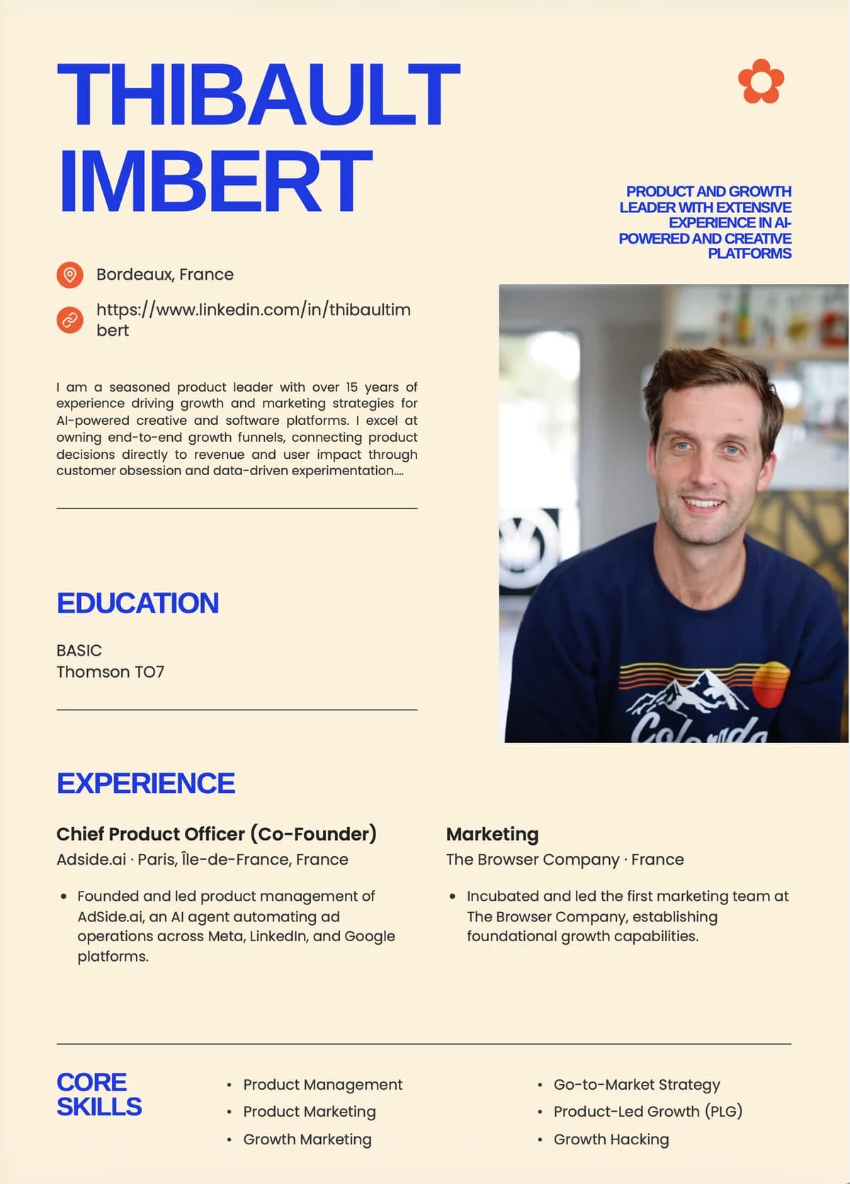 Example resume style