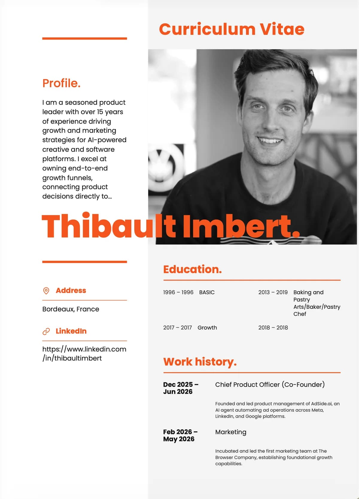 Example resume style